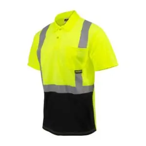 CMCWORKWEAR Class 2 High Visibility Color Blocked Safety Short Sleeve Polo