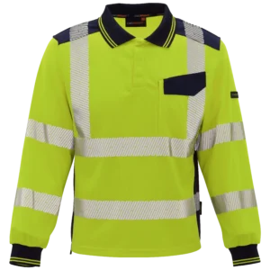 P22002-高警示反光长袖Polo-CMCBRIGHT High Visibility LS Polo