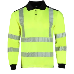 P24002-高警示冰丝反光长袖polo衫-High Visibility Ice Silk LS Polo